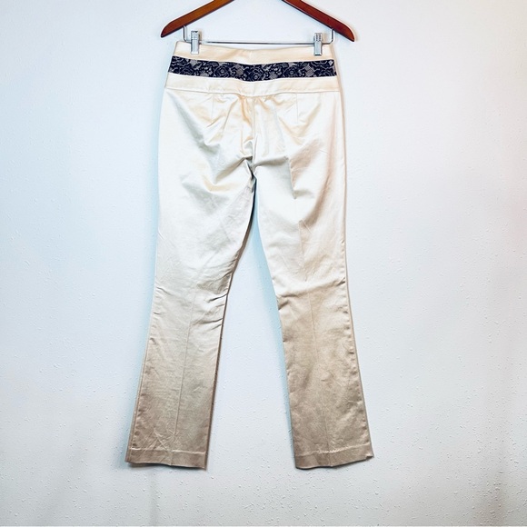 BEBE Satin Champagne Lace Trim Women’s Pants Size 4 NWOT - Picture 3 of 8